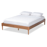 Baxton Studio Colette French Bohemian Ash Walnut Finished Wood Queen Size Platform Bed Frame