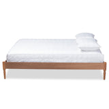 Baxton Studio Colette French Bohemian Ash Walnut Finished Wood Queen Size Platform Bed Frame