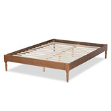 Baxton Studio Colette French Bohemian Ash Walnut Finished Wood Queen Size Platform Bed Frame