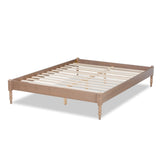 Baxton Studio Cielle French Bohemian Antique Oak Finished Wood King Size Platform Bed Frame