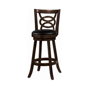 Traditional Swivel Bar Stools with Upholstered Seat Cappuccino (Set of 2)