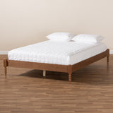 Baxton Studio Cielle French Bohemian Ash Walnut Finished Wood Full Size Platform Bed Frame