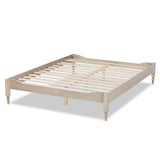 Baxton Studio Laure French Bohemian Antique White Oak Finished Wood Queen Size Platform Bed Frame