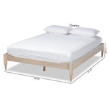 Baxton Studio Laure French Bohemian Antique White Oak Finished Wood Queen Size Platform Bed Frame