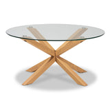 Baxton Studio Lida Modern and Contemporary Glass and Wood Finished Coffee Table