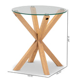 Baxton Studio Lida Modern and Contemporary Glass and Wood Finished End Table