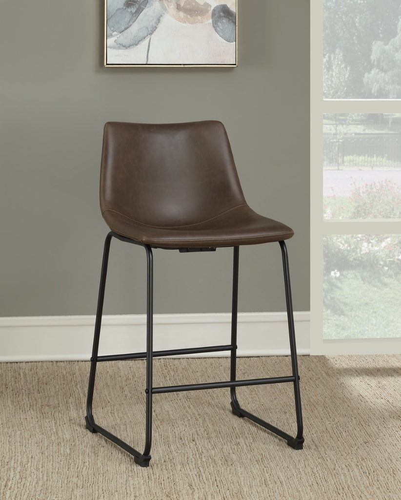 Casual Armless Stools Two-tone Brown and Black (Set of 2)