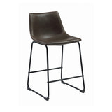 Casual Armless Stools Two-tone Brown and Black (Set of 2)