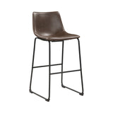 Contemporary Armless Bar Stools Two-tone Brown and Black (Set of 2)