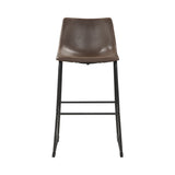 Contemporary Armless Bar Stools Two-tone Brown and Black (Set of 2)