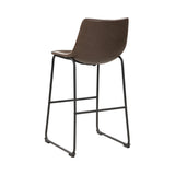 Contemporary Armless Bar Stools Two-tone Brown and Black (Set of 2)