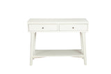 Alpine Furniture Flynn Console Table, White 966-W-63 White Mahogany Solids & Okoume Veneer 42 x 14 x 33