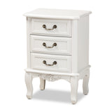 Gabrielle Traditional French Country Provincial White-Finished Wood Nightstand