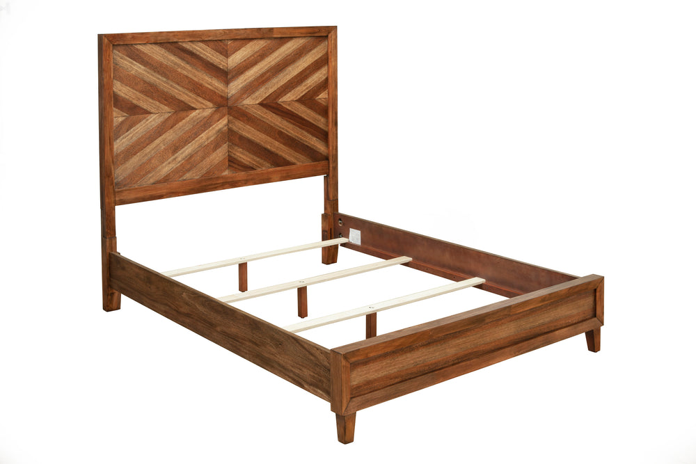 Trinidad Full Bed - Artisan Crafted Mahogany with Toffee Finish, Transitional Style for Any Decor