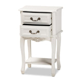 Baxton Studio Gabrielle Traditional French Country Provincial White-Finished 2-Drawer Wood Nightstand