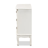 Baxton Studio Gabrielle Traditional French Country Provincial White-Finished 3-Drawer Wood Storage Cabinet