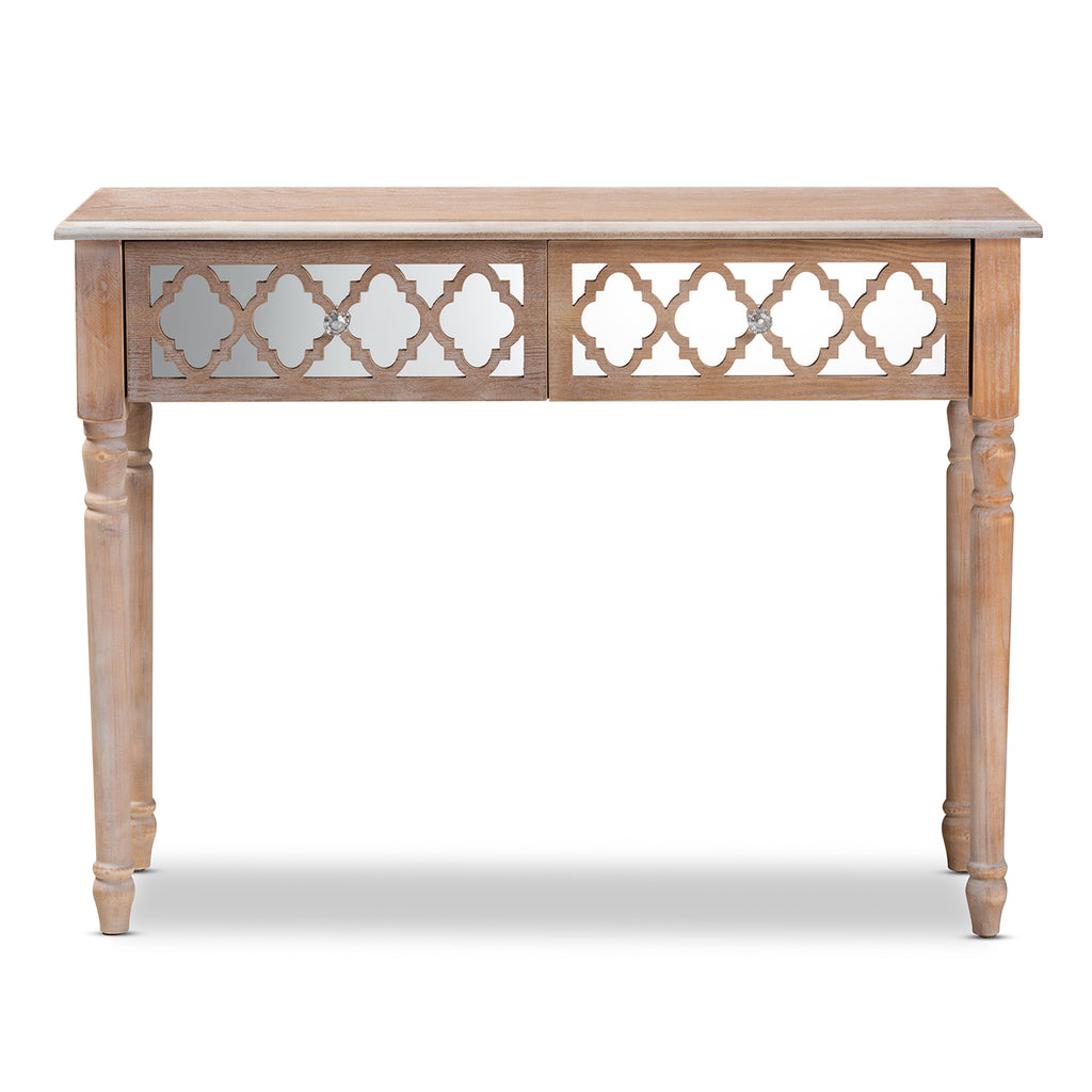 Celia Transitional Rustic French Country White Washed Wood and