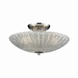 Luminese 16'' Wide 3-Light Semi Flush Mount - Satin Nickel