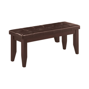 Dalila Casual Tufted Upholstered Dining Bench Cappuccino and Black