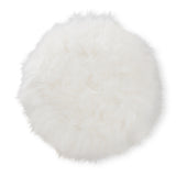 Baxton Studio Leonie Glam and Luxe White Faux Fur Upholstered Gold Finished Metal Ottoman