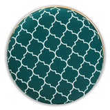 Baxton Studio Candice Glam and Luxe Teal Green Quatrefoil Velvet Fabric Upholstered Gold Finished Metal Ottoman