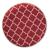 Baxton Studio Candice Glam and Luxe Red Quatrefoil Velvet Fabric Upholstered Gold Finished Metal Ottoman