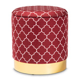 Serra Glamorous Velvet Storage Ottoman with Quatrefoil Design and Luxurious Foam Padding for Comfort