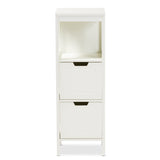 Baxton Studio Reuben Cottage and Farmhouse White Finished 2-Drawer Wood Storage Cabinet