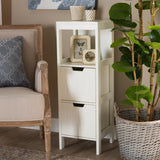 Baxton Studio Reuben Cottage and Farmhouse White Finished 2-Drawer Wood Storage Cabinet