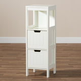 Baxton Studio Reuben Cottage and Farmhouse White Finished 2-Drawer Wood Storage Cabinet