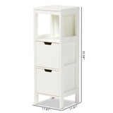 Baxton Studio Reuben Cottage and Farmhouse White Finished 2-Drawer Wood Storage Cabinet