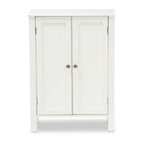 Baxton Studio Thelma Cottage and Farmhouse White Finished 2-door Wood Multipurpose Storage Cabinet