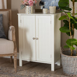 Baxton Studio Thelma Cottage and Farmhouse White Finished 2-door Wood Multipurpose Storage Cabinet