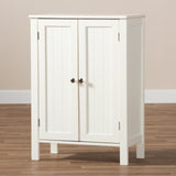 Baxton Studio Thelma Cottage and Farmhouse White Finished 2-door Wood Multipurpose Storage Cabinet