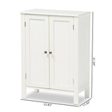 Baxton Studio Thelma Cottage and Farmhouse White Finished 2-door Wood Multipurpose Storage Cabinet