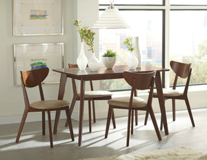 Kersey Modern 5-piece Rectangular Dining Set Chestnut and Tan