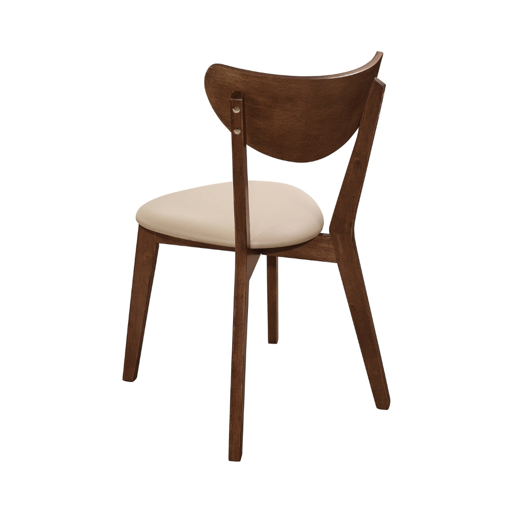 Kersey Contemporary Side Chairs with Curved Backs Beige and Chestnut (Set of 2)