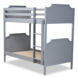 Baxton Studio Mariana Traditional Transitional Grey Finished Wood Twin Size Bunk Bed