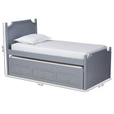 Baxton Studio Mariana Traditional Transitional Grey Finished Wood Twin Size 3-Drawer Storage Bed with Pull-Out Trundle Bed