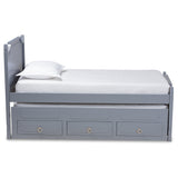 Baxton Studio Mariana Traditional Transitional Grey Finished Wood Twin Size 3-Drawer Storage Bed with Pull-Out Trundle Bed