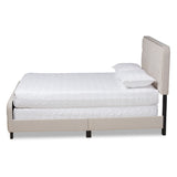 Baxton Studio Annalisa Modern Transitional Beige Fabric Upholstered Button Tufted King Size Panel Bed