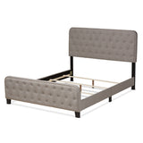 Baxton Studio Annalisa Modern Transitional Grey Fabric Upholstered Button Tufted King Size Panel Bed