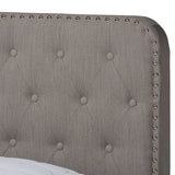 Baxton Studio Annalisa Modern Transitional Grey Fabric Upholstered Button Tufted King Size Panel Bed