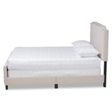 Baxton Studio Marion Modern Transitional Beige Fabric Upholstered Button Tufted King Size Panel Bed