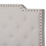 Baxton Studio Marion Modern Transitional Beige Fabric Upholstered Button Tufted King Size Panel Bed