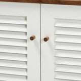Baxton Studio Coolidge Modern and Contemporary Walnut Finished 8-Shelf Wood Shoe Storage Cabinet