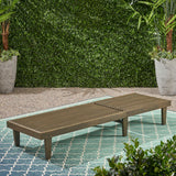 Nadine Outdoor Wooden Chaise Lounge, Gray Finish Noble House