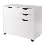 Winsome Wood Halifax 2 Section Mobile Filing Cabinet, White 10431-WINSOMEWOOD