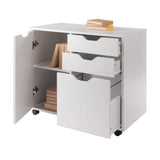 Winsome Wood Halifax 2 Section Mobile Filing Cabinet, White 10431-WINSOMEWOOD