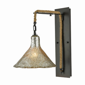 Hand Formed Glass 18'' High 1-Light Sconce - Oil Rubbed Bronze